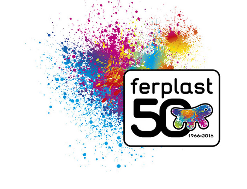 novo logotipo para celebrar 50 anos de Ferplast