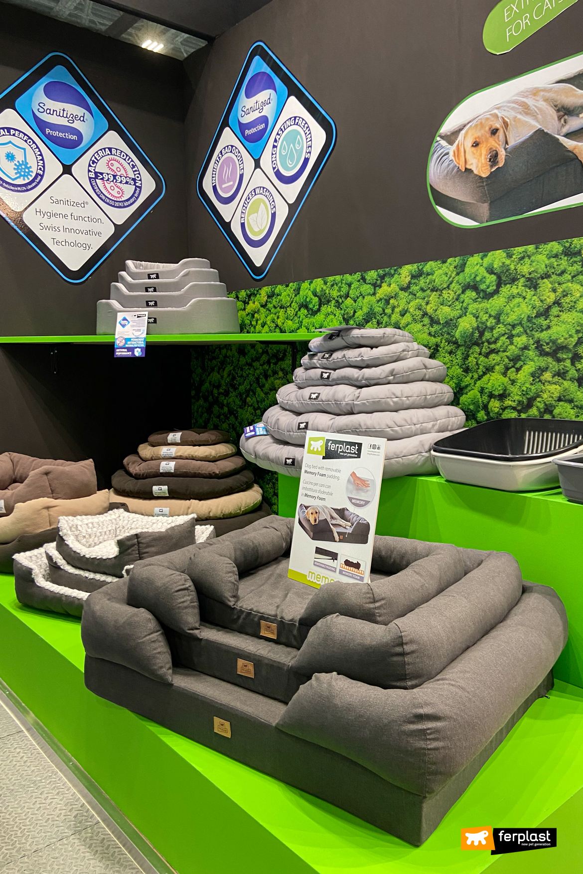 Cucce per cani e gatti in memory foam di Ferplast a Zoomark 2021