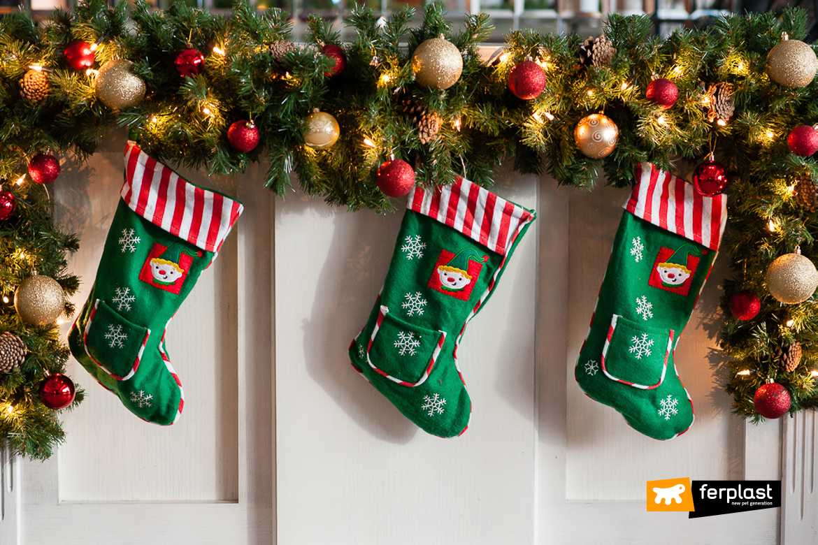cane Bingxue casa con stampa 3D Calze natalizie per cani calze di Natale 34 x 17 cm grandi zampe feste vacanze gatti per regali di Natale per feste in famiglia 